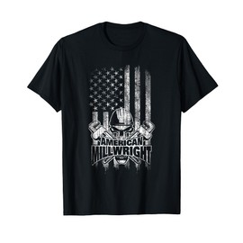 Millwright T-Shirt Skull and Wrenches American Flag T-Shirt