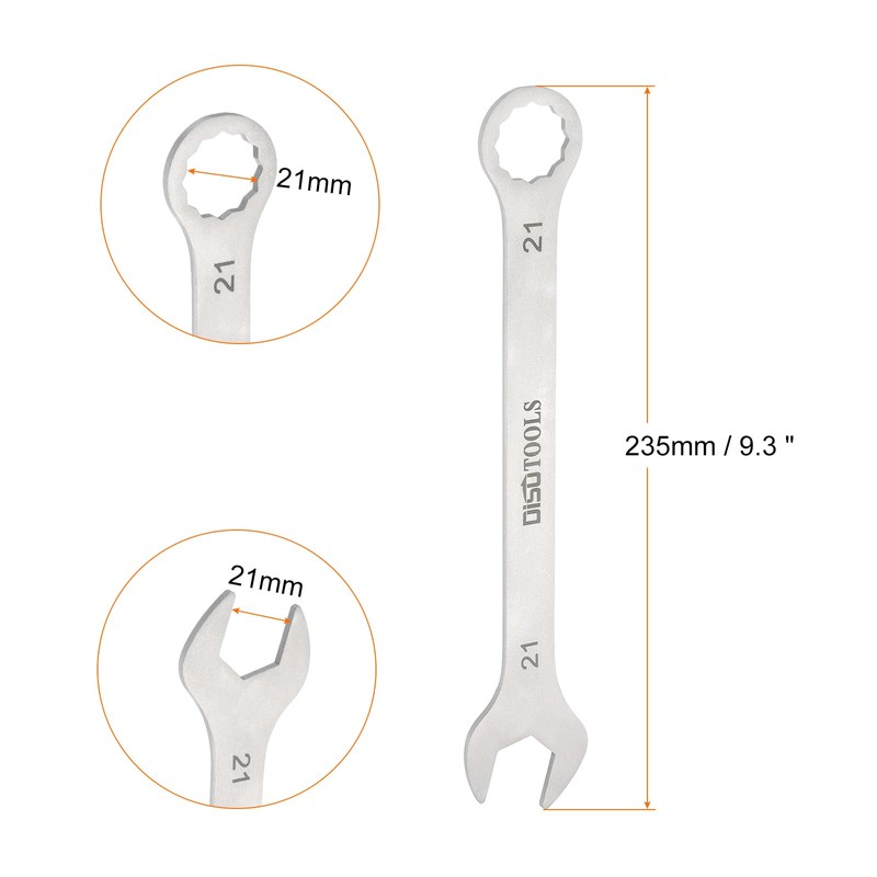 HARFINGTON 2pcs Thin Combination Wrench Metric 21mm Torx Ended Box