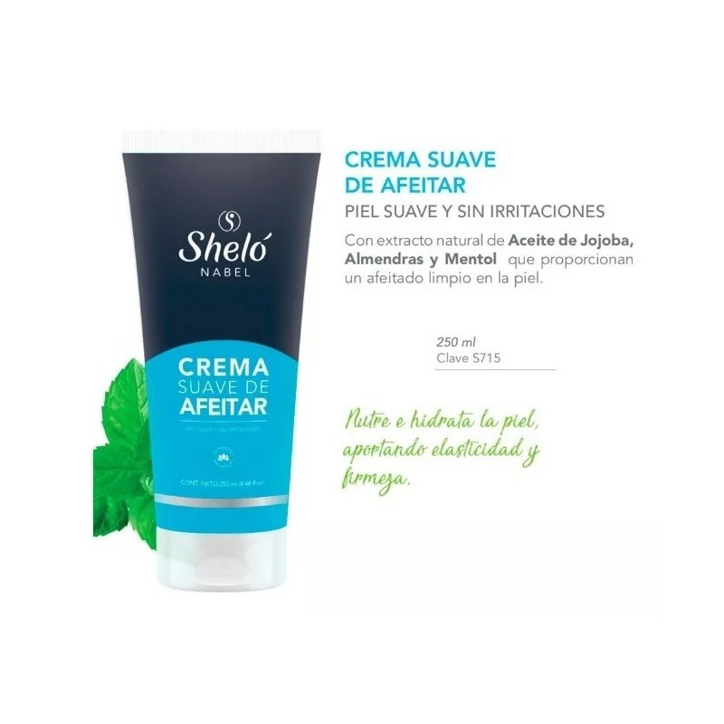 Sheló Nabel Crema Suave De Afeitar, Piel Suave Y Sin