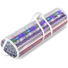 ADEPTNA Clear Gift Wrap Storage Bag Organiser-Christmas Cylinder Gift Wrap Storage Bag Wrapping Paper Organiser- Durable And Lightweight