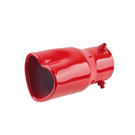 Sandfren 2.5" to 2.8" Car Exhaust Tip, 2.5" Inlet 2.8" Outlet 5.39" Long Stainless Steel Heart-Shaped Surface Polished Exhaust Tailpipe Tip, Rolled Edge Bolt on Diesel Pipe, Universal Fit (Red)