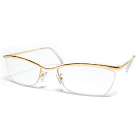 Belkut 1040111 Original Sunglasses, Full Model Change, Thin Frame, Rugged Ora-type, Gentle on the Eyes, gold/clear