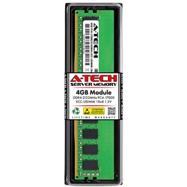 A-Tech Server 4GB DDR4 2133MHz PC4-17000 ECC UDIMM 1Rx8 Single Rank 1.2V ECC Unbuffered DIMM 288-Pin Server & Workstation RAM Memory Upgrade Module (A-Tech Enterprise Series)