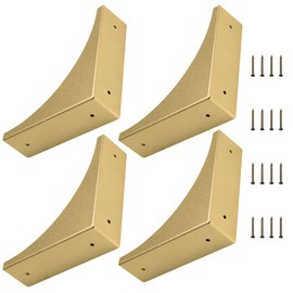 BokWin Gold Box Corner Protector Metal,4 Pcs 2.56 Inch Decorative Corner Brackets with Screws,Edge Guard for Box Furniture Table Shelf Cabinet