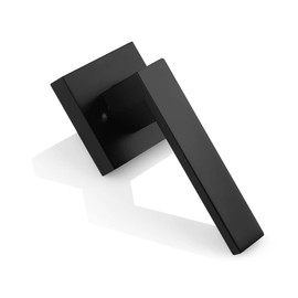 Probrico 10 Pack Dummy Door Lever,Single Sided Door Handle for Closets French Doors,Interior Square Non-Turning Doorknob Set with Black Finish,Easy Installation Pull Lever