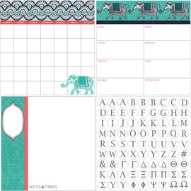 WallPops WPE1938 "Indra Dry Erase" Combo Wall Decal with Monogram, Pastel