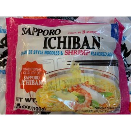 Sapporo Ichiban [8 packs x 3.5oz] Sapporo Ichiban Japanese lnstant Shrimp Ramen Noodle Soup