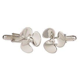 Silver Colour Boat Ship Propeller Shirt Cufflinks Presented In a GS Cufflink Gift Box (Silver Colour)