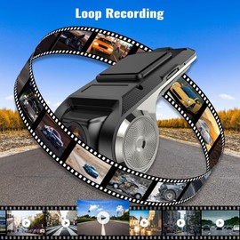 CAMECHO Car Dash Cam Mini for Android Car Radio, USB Dash Cam Car with Car Camera, 170° Wide Angle Night Vision, DVR Video Recorder Support G-sensor, ADAS, Loop Recording