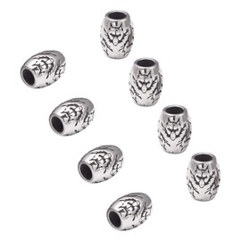 UNICRAFTALE Approximately 10 pcs 10.5mm Barrel Beads, 304 Stainless Steel Beads, European Beads, Retro Beads, Wolf Beads, Animal Beads, Large Hole Beads, Antique Silver, Metal Beads, Metal Beads,