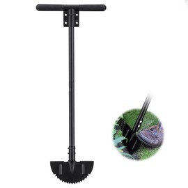 Lilyvane Half Moon Manual Lawn Edger - 36 Inch Long Handle- Heavy Duty Manual Edging Tool for Driveway, Sidewalk, Flower Bed, Landscaping Black