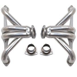 Unbranded For Chevy SBC V8 265 283 305 327 350 400 55- up Shorty Hugger Headers Stainless