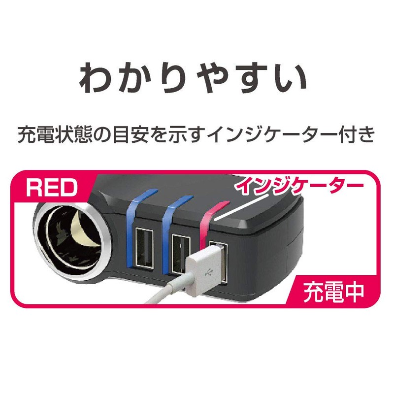 Seikou Sangyo EM-161 Car Accessories Power Socket EXEA Monitor USB