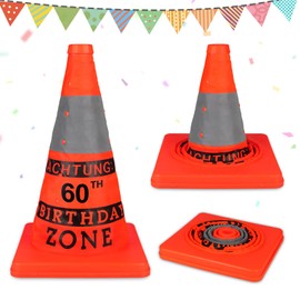 Giftota Original 60th Birthday Gift, Safety Cone, 60th Birthday Men, Birthday Zone Funny Party Decoration, Birthday Gift 60 Man Party Accessory for Women, Men, Dad, Grandpa