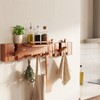 Mid Century Modern Wood Coat Rack Wall Mount with Shelf,