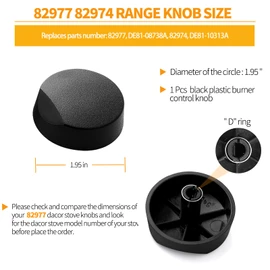 Upgraded 82977 82974 Cooktop Knob Replacement for Dacor Stove Parts, SGM365 DE81-08738A Stove Knobs for Dacor Range Parts Burner Control Knobs DE81-10313A Black Plastic Gas Stove Top Knobs