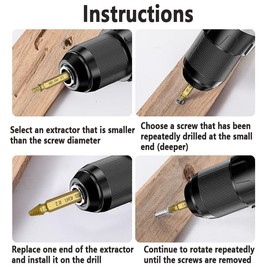 FNMYCO 6 PCS Damaged Screw Extractor Set Tool,Easy Out Carbon Steel Screw Extractor Kit,Titanium Plating Stripped Screws Nuts & Bolts Drill Bit Tools