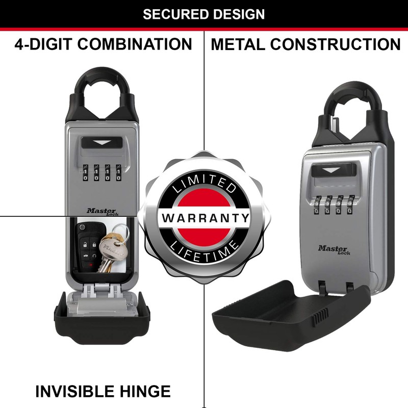 Master Lock 5420EURD Portable Key Safe with Adjustable Shackle, Medium