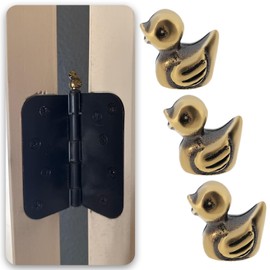 Briny River 3Pcs Door Hinge Head Topper Brass Duck 1.5x1.5cm Hinge Heads Decorative Topper for Door Hinge Head