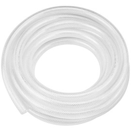 Meksular Clear Braided PVC Hose 12mm ID (1/2), 5 Metres, Reinforced Heavy Duty Tubing for High Pressure Usages, Flexible for Water Gas Oil Tube, Food Grade