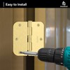 AmzGod Door Hinges Satin Brass - 6 Pack Gold Door