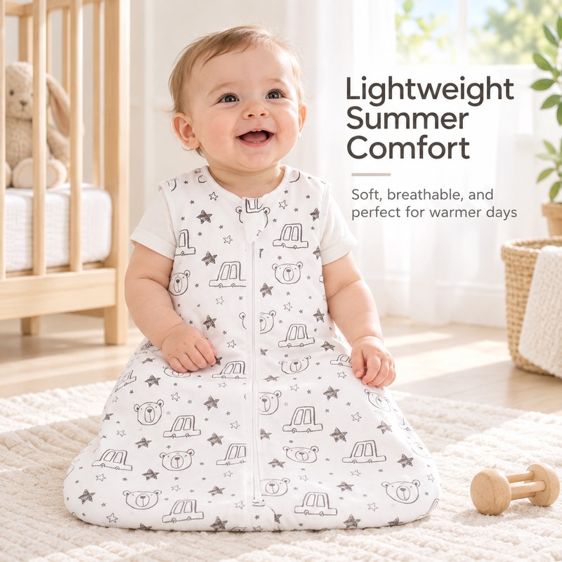 Baby Sleeping Bag 3-18M Cotton One-Piece Sleep Sack – Soft