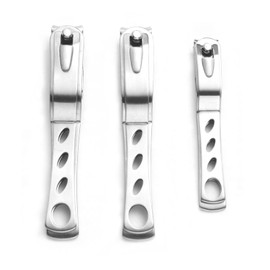 QICAITU 3 Pcs Nail Clippers with 360-Degree Rotating Head - Stainless Steel Fingernails and Toenails Cutter（2 Lagre and 1 Small）