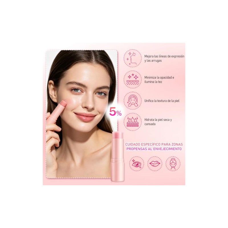 2pcs Pink Collagen Volume Multi Balm Stick Bálsamo Facial Reafirmante