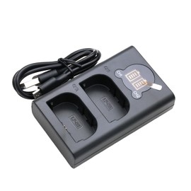 ZBLZGP Dual USB Charger LP-E6 for LP-E6 Battery,EOS 5D Mark 2 3 II III 5DS 5DS R 6D 7D 7D Mark II 60D 60Da 70D 80D SLR Camera,Overcharge Protection,Portable Travel Charger