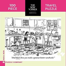 New York Puzzle Company - New Yorker Peanut Butter Sandwich Mini - 100 Piece Jigsaw Puzzle