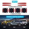 URSOQGUY 8pcs Carbon Fiber Car Door Handle Sticker with Reflective