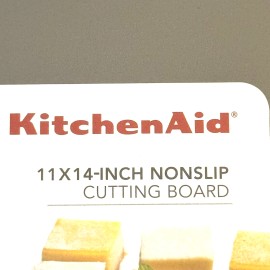 KitchenAid 11X14-inch Nonslip Cutting Board Solid Gray Trench Dishwasher Safe