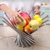 pobowlgarls Fruit Basket, Silver Creative Collapsible Stainless Steel Fruit Basket