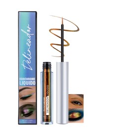 WAJJYM Liquid Eyeliner,Glitter Eyeliners Pen,Ultra-Fine Brush,Waterproof,Easy to color,Long-lasting coloring,No fading,No smudging,Rose Gold color