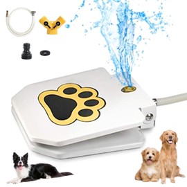 ZALBYUY Dog Water Fountain Outdoor, Dog Sprinkler, Paw Activated Drinking, Dog Water Fountain with Hose, Equipped with Interactive Claw Foot Valve, Pure Copper Valve Core, Easy to Train