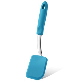 Yetene Silicone Cookie Spatula Turner Heat Resistant Mini Brownie Spatula Flexible Kitchen Small Silicone Spatula for Nonstick Cookware No Scratch Spatula Flipper for Egg Pancake Cookie(Light Blue)