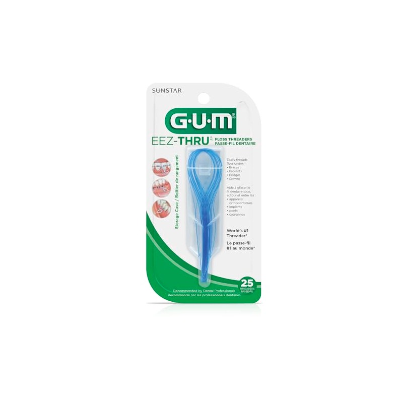 Gum Gum EEZ-Thru Floss Threaders, 25 Count (Pack of 6),