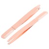 WOONEKY Ergonomic Handle Brow Tweezers Set Stainless Steel for Women