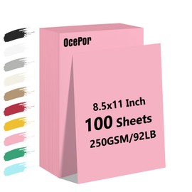 100 Sheets Pinks Valentine's Day Cardstock Paper, Colored Printer Paper 8.5 x 11, Card Stock Thick Construction Paper for Craft,Scrapbook，Office Printing, Invitations, Certificates，92 lb/250gsm