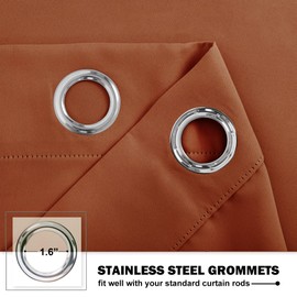 NICETOWN - Cenefa de cortina oscurecedora para ventanas de 29 x 24 pulgadas, color naranja quemado sólido para sala de estar, cenefa corta y recta para recámara, habitación de los niños, 2 paneles