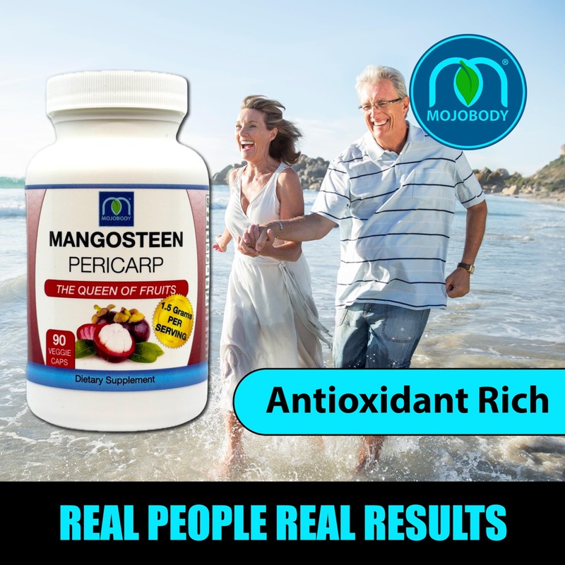 MOJObody Freeze Dried Mangosteen Pericarp Capsules, 1.5 Grams per Serving,