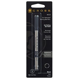 Cross Selectip Gel Rollingball Pen Refill, Black, 1 per Card (8523)