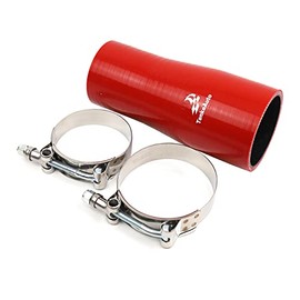 TMKOOL Universal TMKOOL 6" Length High Performance Straight Reducer 2.75"-3" ID Silicone Hose Coupler With T Bolt Clamp Air Intake/Turbo/Intercooler (Red, 2.75"-3")