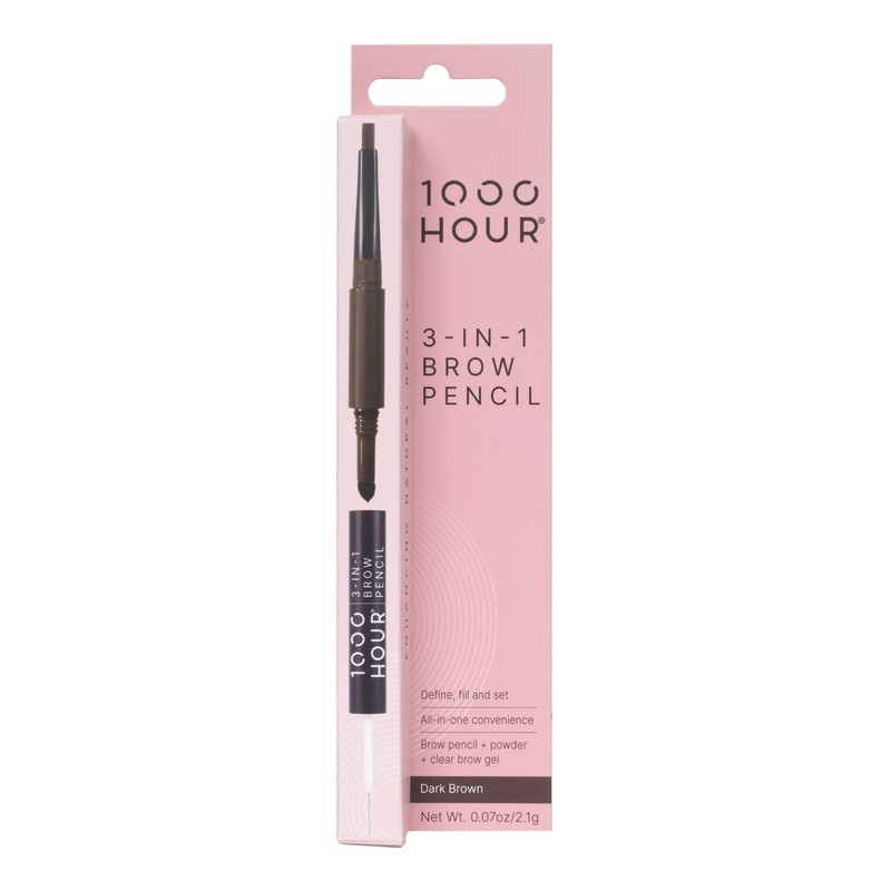 1000 Hour 3-In-1 Brow Pencil 2.1g, Medium Brown