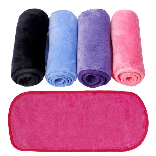 Makeup Remover Cloth Reusable Washable Microfiber Cleansing Towel Move Makeup Instantly Suitable for All Skin Types 5 Colour'