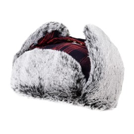 Comhats Trapper Hat Hats for Women Faux Fur Aviator Hat with Ear Flaps Russian Winter Cold Weather Hat Men Fleece Lined Red Large