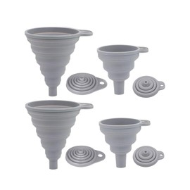 Foldable Funnel Mini Folding Funnel Set Expandable Funnel 4-Piece 4 Sizes Household Tool Expandable Kitchen Funnel Food Grade Durable Heat Resistant Portable Easy Storage Kitchen Tool Cooking Utensil