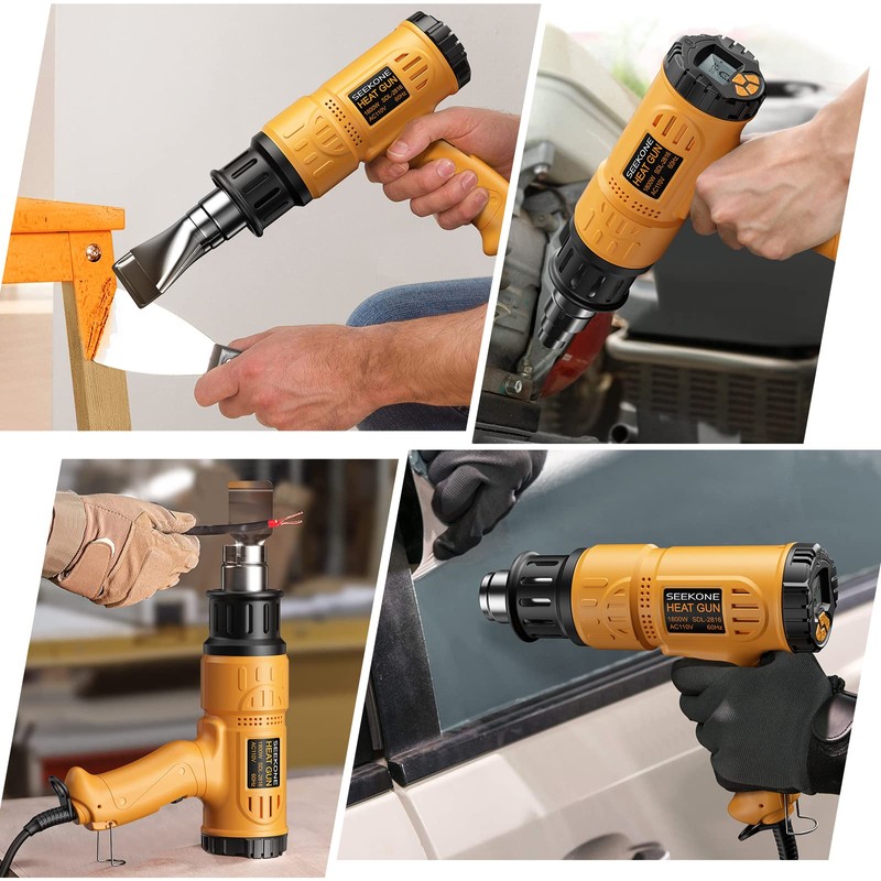 Heat Gun, SEEKONE 1800W Hot Air Gun Kit with Large