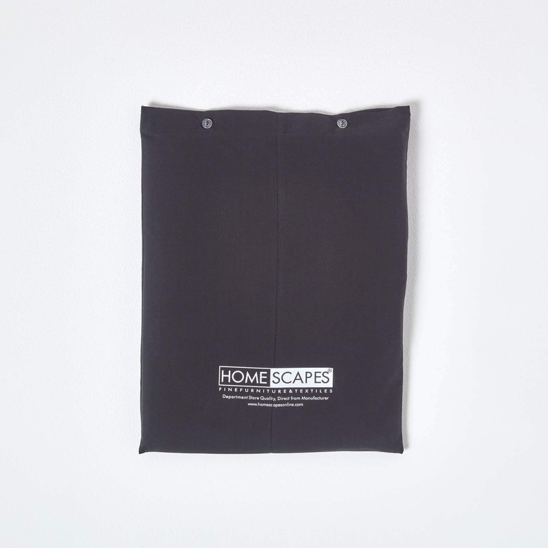 HOMESCAPES Percale Fitted Sheet Black 160 x 200 cm, Flat