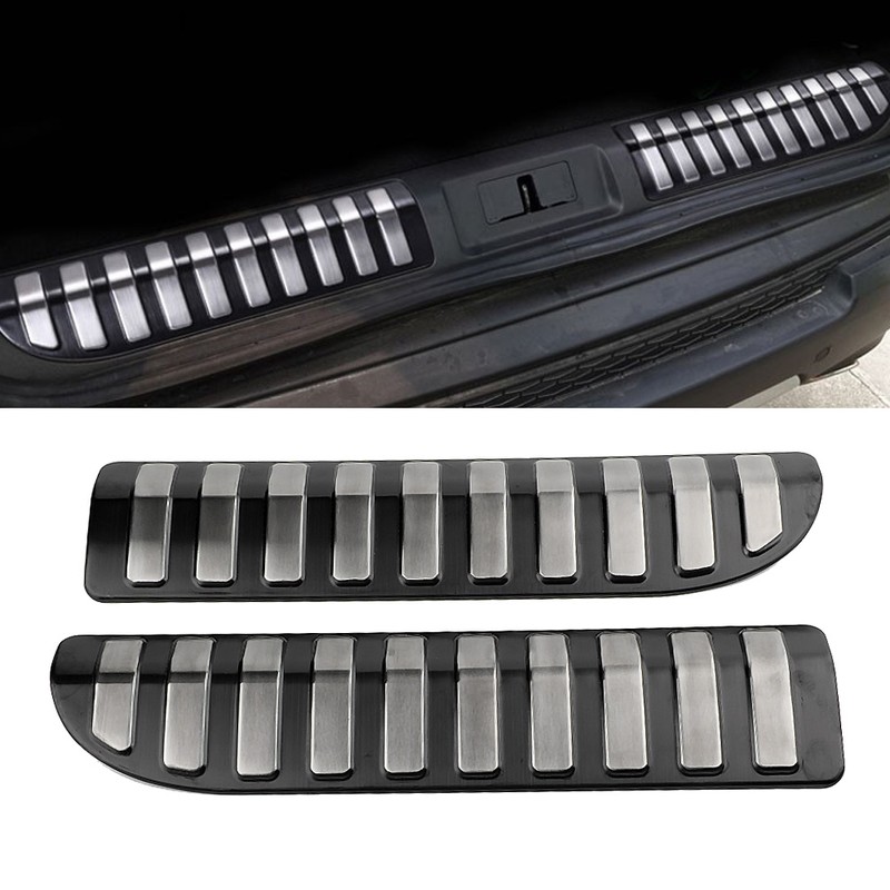 2pc Car Inner Rear Bumper Guard Protector Scuff Sill Plate